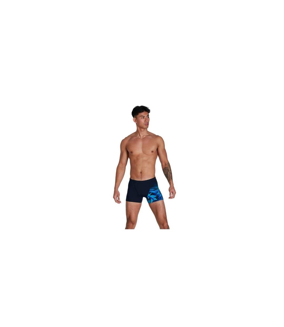 Short De Bain Motif/style Géométrique Hyper Boom Homme Noir Bleu Speedo-1