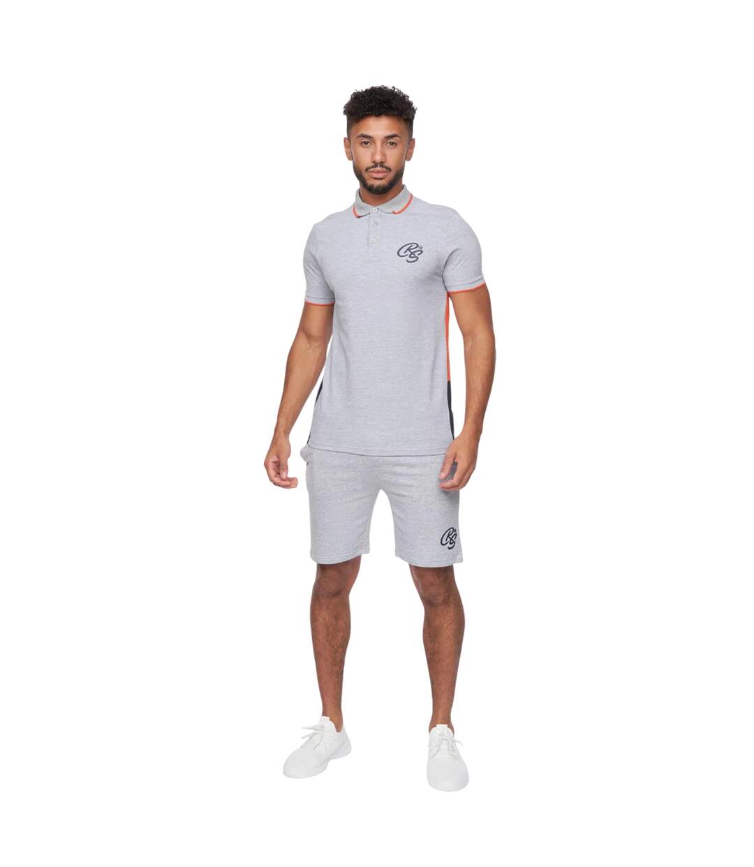 Ensemble polo et short balamere homme gris chiné Crosshatch