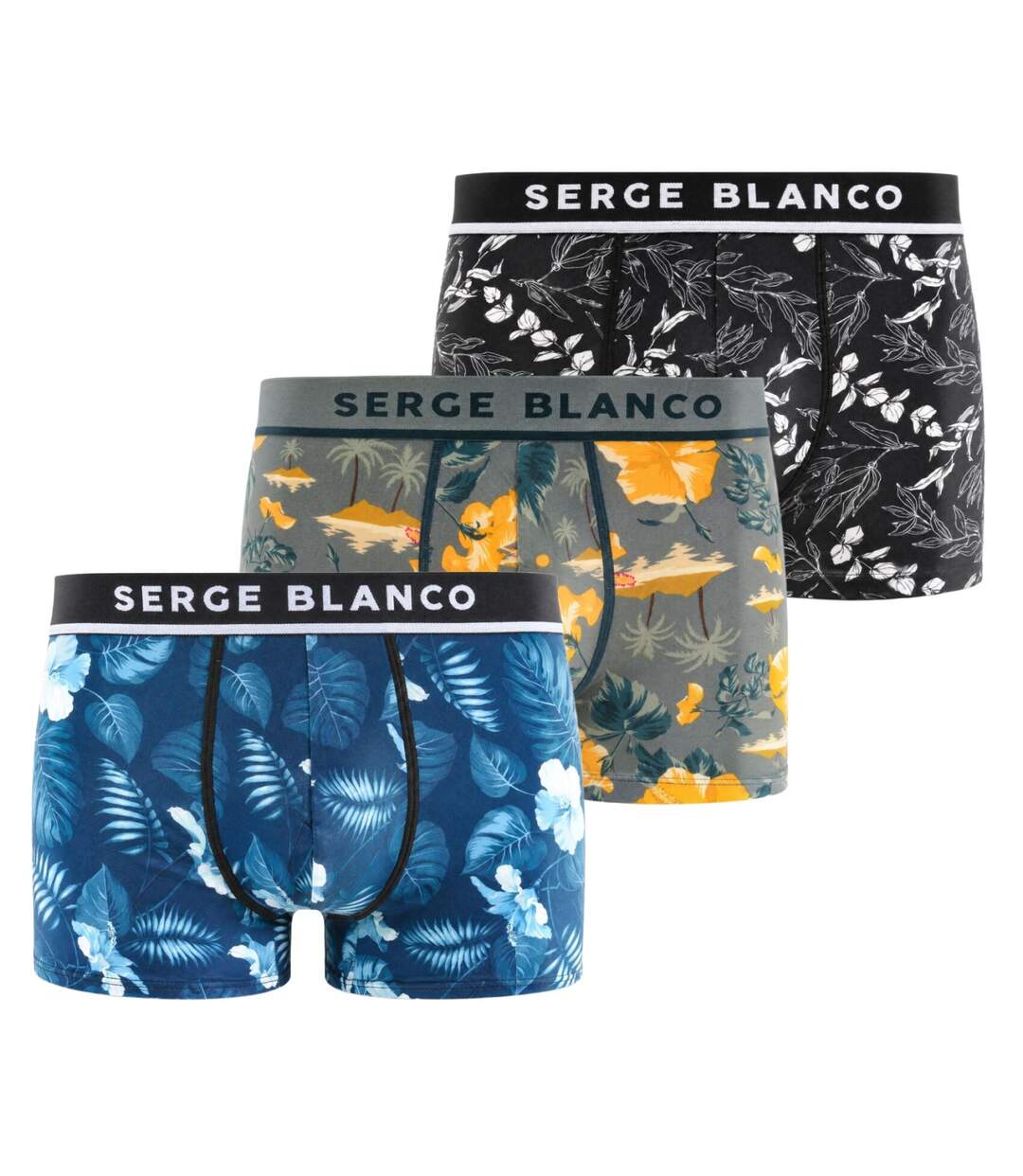 Lot de 3 boxers en coton Homme Flower 12 Serge Blanco-1
