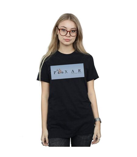 Disney Womens/Ladies Toy Story 4 Duke Caboom Pixar Studios Logo Coton Boyfriend T-Shirt (Noir) - UTBI47068