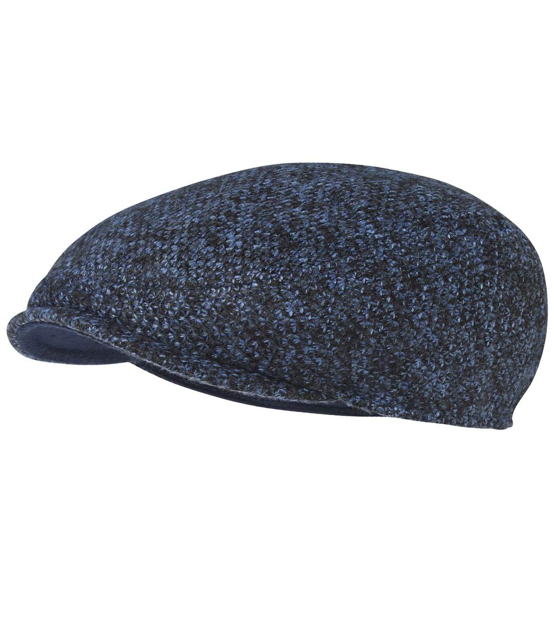 Men's Blue Marled Knit Flat Cap-2