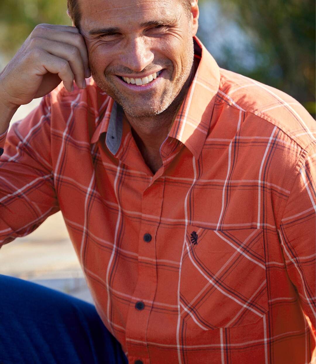 Men's Red Poplin Shirt-3