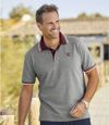 Pack of 2 Men's Polo Shirts - Burgundy Grey Atlas For Men