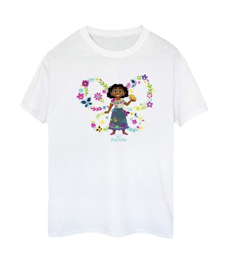 Disney Encanto Mirabel Butterfly Cotton Boyfriend T-Shirt Femme/Ladies (Blanc) - UTBI22393
