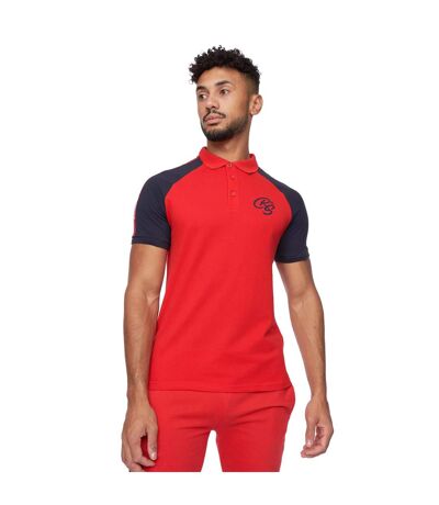 Mens Mentella Top & Shorts Set Red Crosshatch