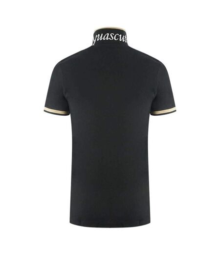 Unisex Adult Aldis Tipped Polo Shirt Black Aquascutum