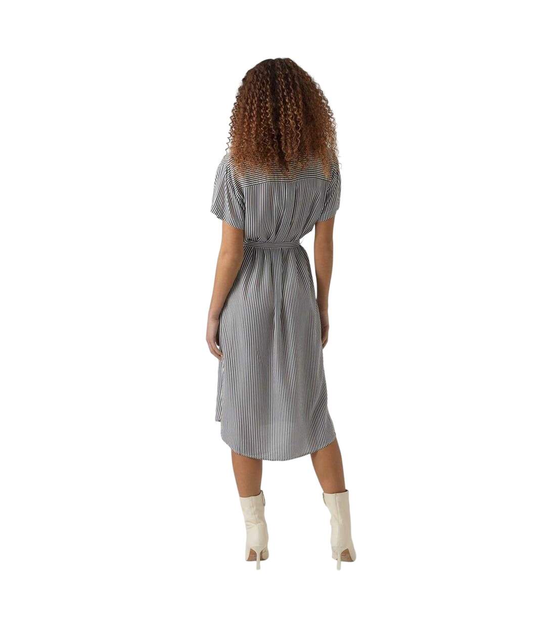 Womens/ladies Midi Shirt Dress Snow White Vero Moda-3