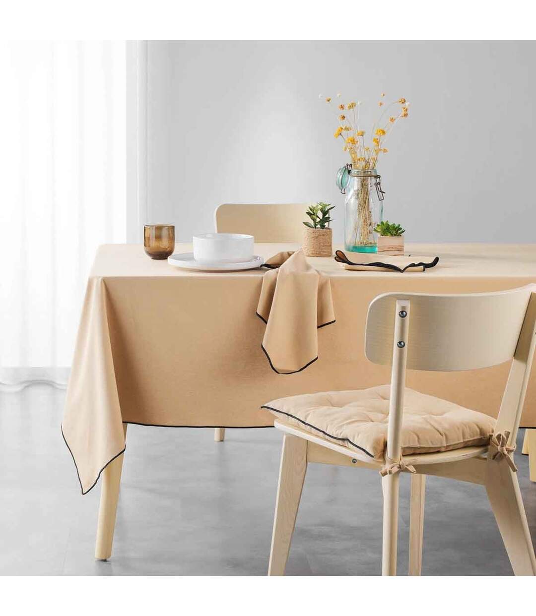 Nappe en Coton Mistraline 140x240cm Beige-3
