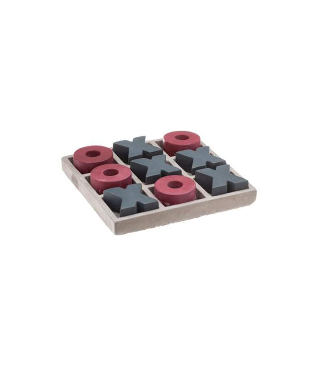 Jeu de Société en Ciment Morpion 15cm Gris-1