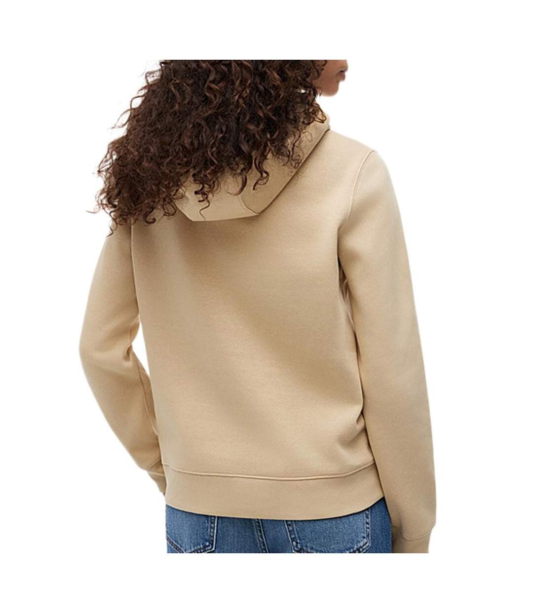 Sweat à capuche beige moyen femme tommy hilfiger flag-2
