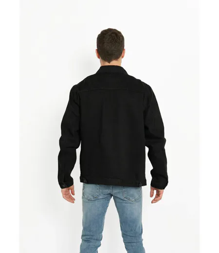 Blouson en jean zippé, c¿ur poitrine