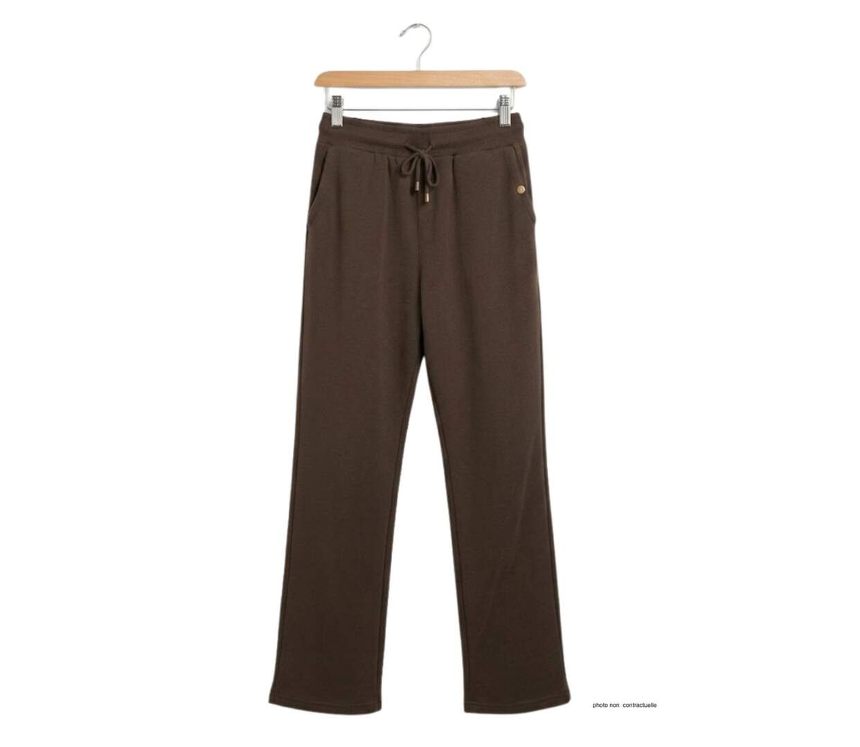 Pantalon Détente en Molleton de Coton Marron - Confort Stretch-2