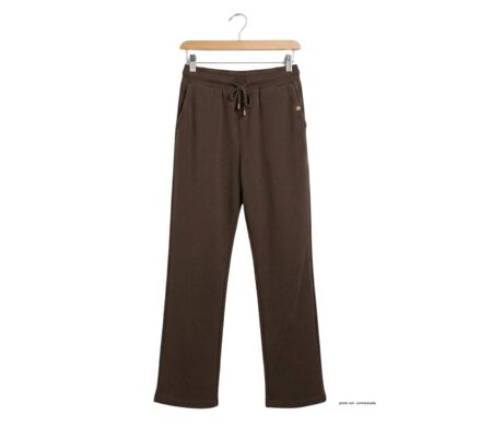 Pantalon Détente en Molleton de Coton Marron - Confort Stretch