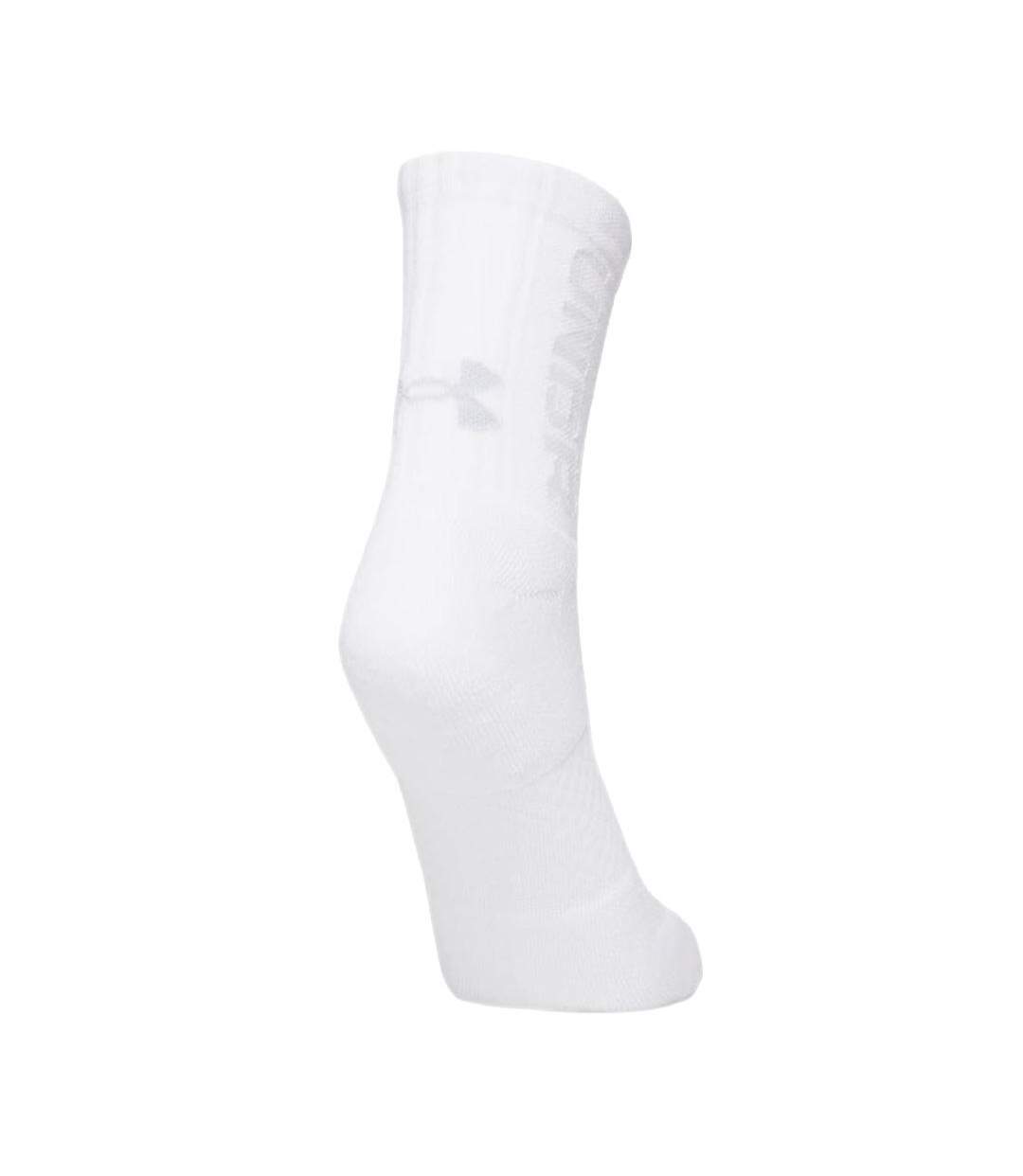 X3 paires de chaussettes blanches homme under armour mid-crew-2