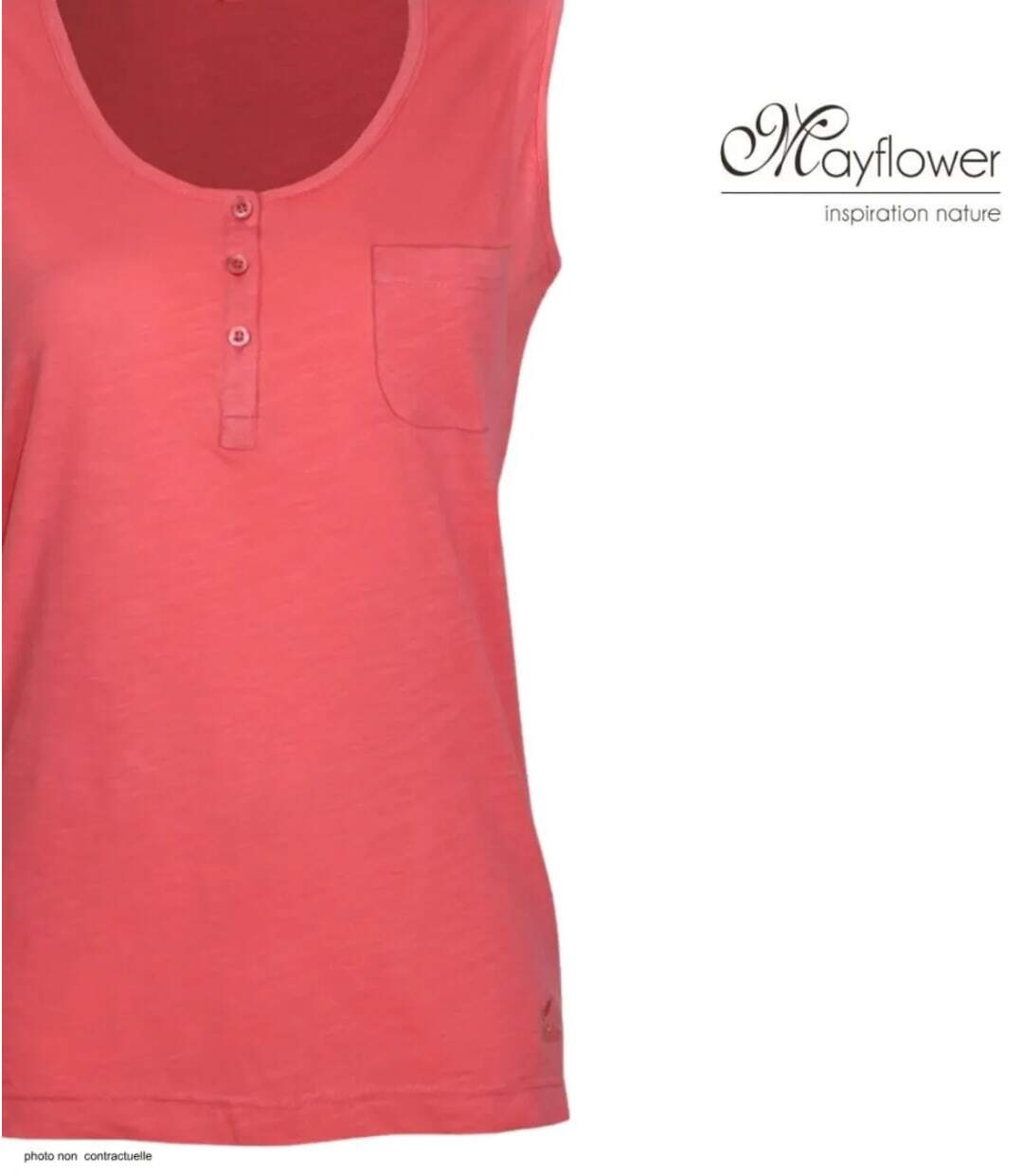 Débardeur MAYFLOWER DONALD4 en coton flammé : le top corail léger et vitaminé pour l'été-4