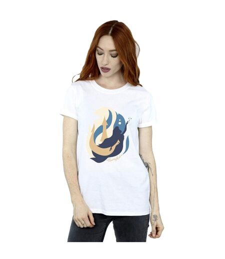 Disney T-shirt boyfriend en coton Femme/Ladies The Little Mermaid Colour Silhouettes (Blanc) - UTBI30948