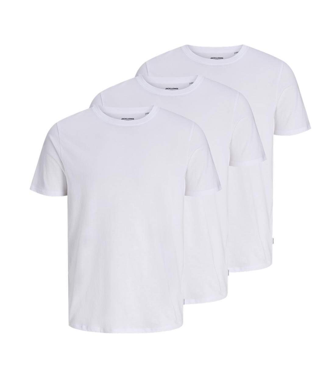 x3 t-shirts blanc homme jack & jones underwear-1