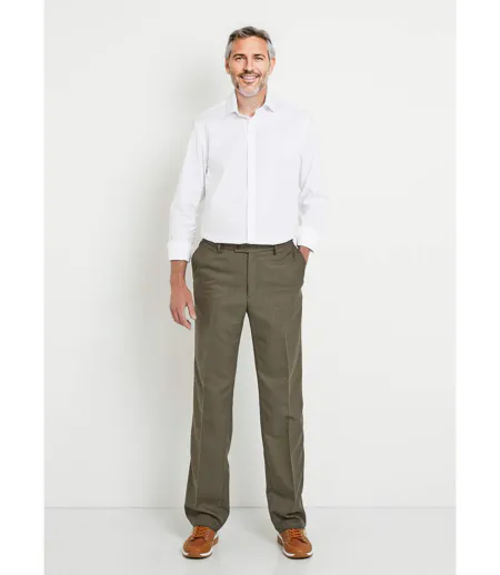 Pantalon ceinture ajustable invisible tissu sergé laine