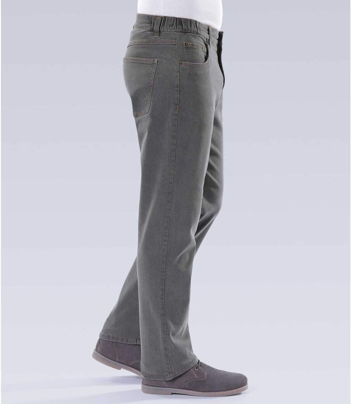 Graue Stretch-Jeans im Regularschnitt Atlas For Men