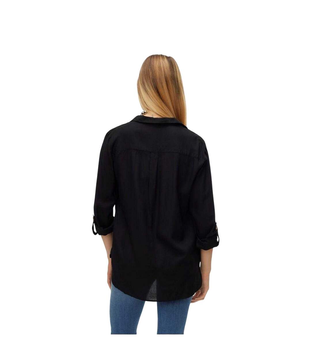 Chemise Manches Roulées Femme Noir Vero Moda-3