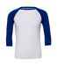 Unisex adult triblend 3/4 sleeve baseball t-shirt white/true royal Bella + Canvas