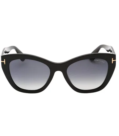 Womens/ladies Cara Smoke Polarised Sunglasses One Size Shiny Black Tom Ford