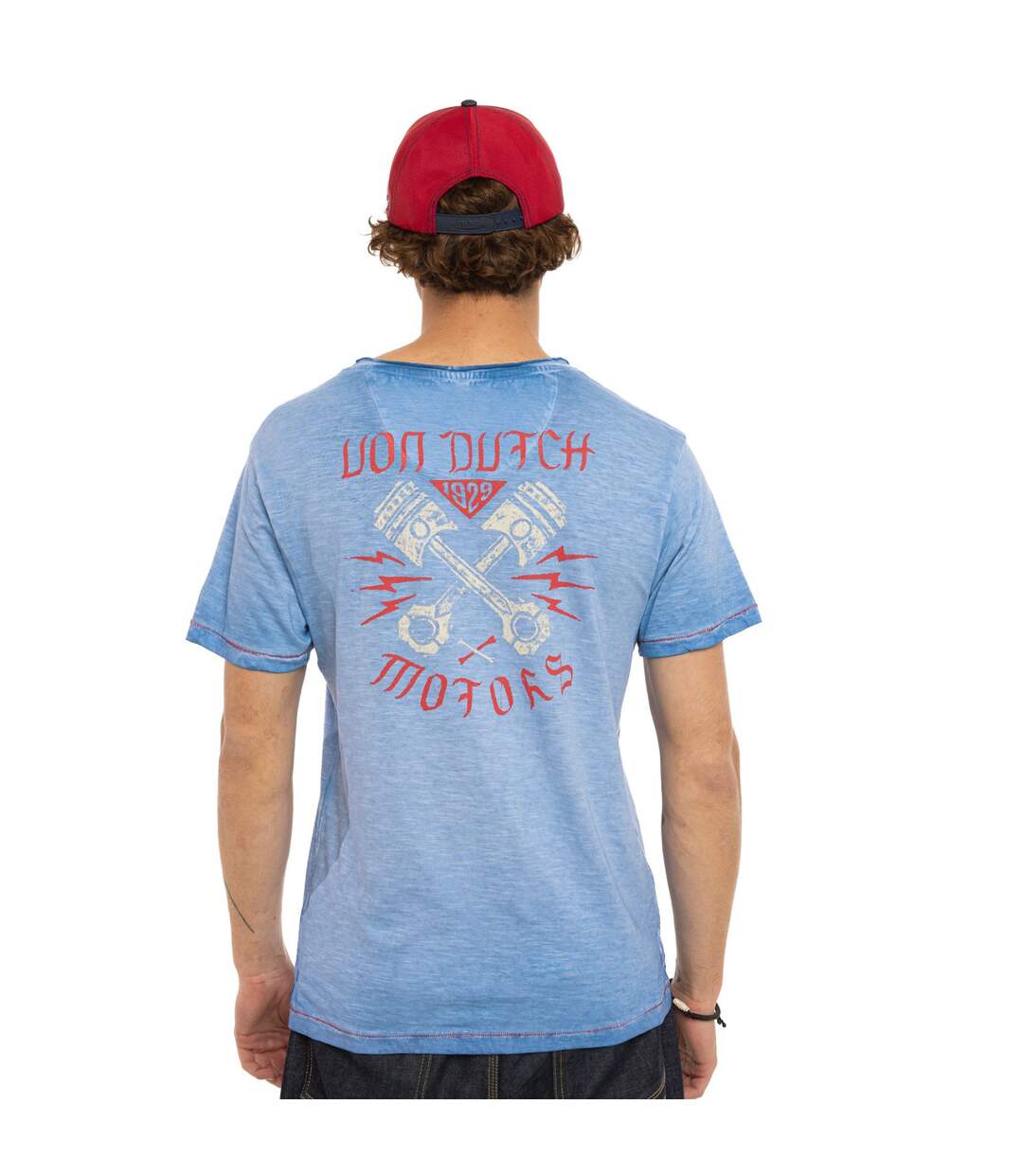 T-shirt homme regular fit col V en jersey CPD Piston Vondutch-3