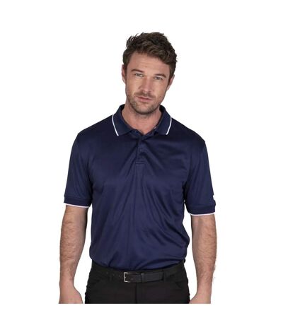 Mens Performance Polo Shirt Navy Island Green