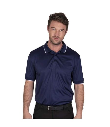 Mens Performance Polo Shirt Navy Island Green