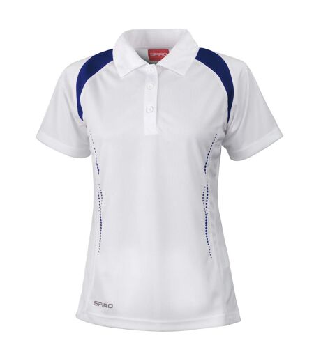 Spiro Womens/Ladies Sports Team Spirit Performance Polo Shirt (White/Navy) - UTRW1469