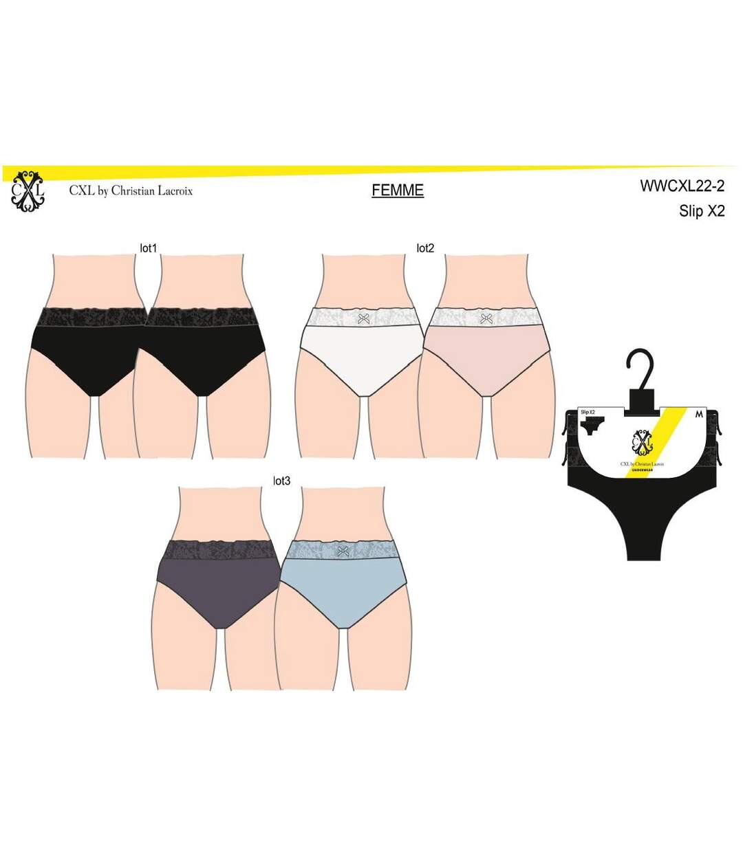 Culotte CXL By LACROIX X6 Pack de 6 Dentelle CXL1190-4