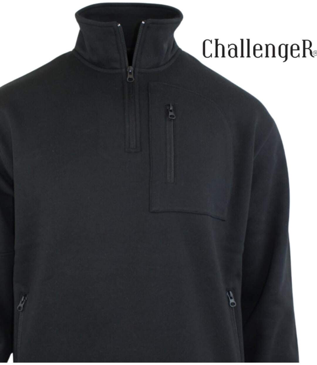 CHALLENGER PERCEVAL2 — Sweat col camionneur noir : l'allié thermique et pratique du quotidien-3