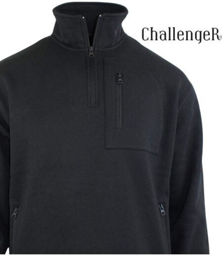 CHALLENGER PERCEVAL2 — Sweat col camionneur noir : l'allié thermique et pratique du quotidien