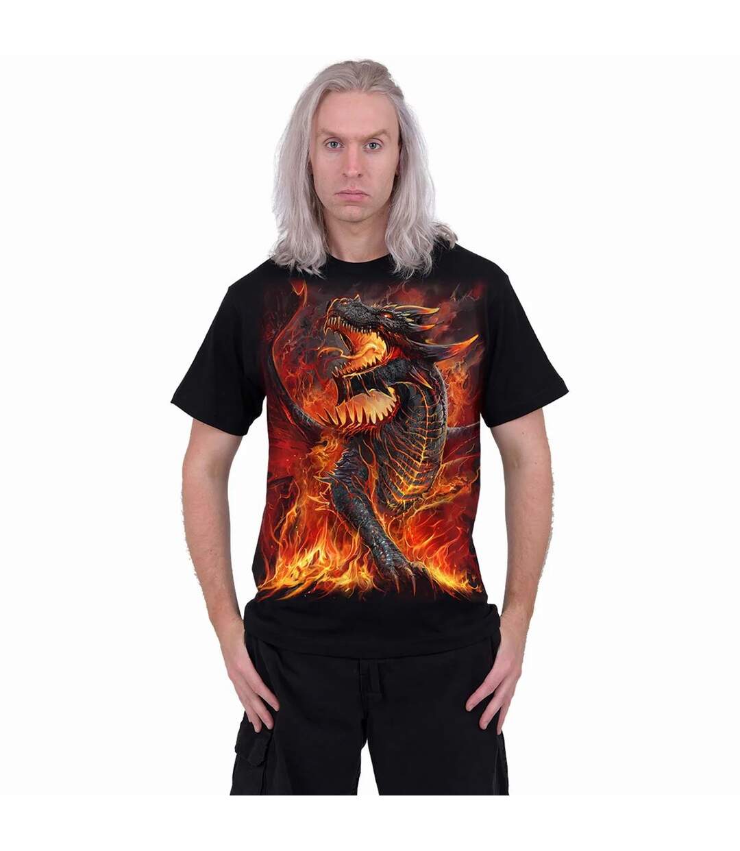 T-shirt draconis adulte noir Spiral Direct-3