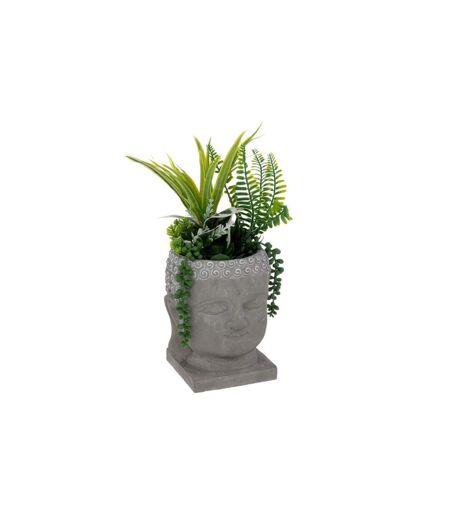 Plante Artificielle Déco Bouddha 30cm Gris