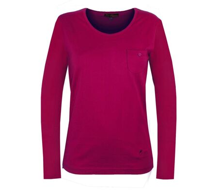 MAYFLOWER NIKITA1 : Tee-shirt manches longues violet Purple en coton avec poche poitrine