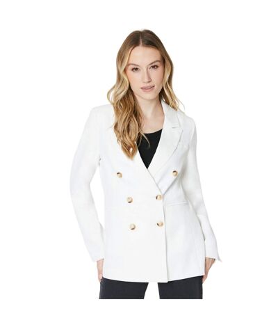 Womens/ladies double-breasted seamed blazer ivory Dorothy Perkins