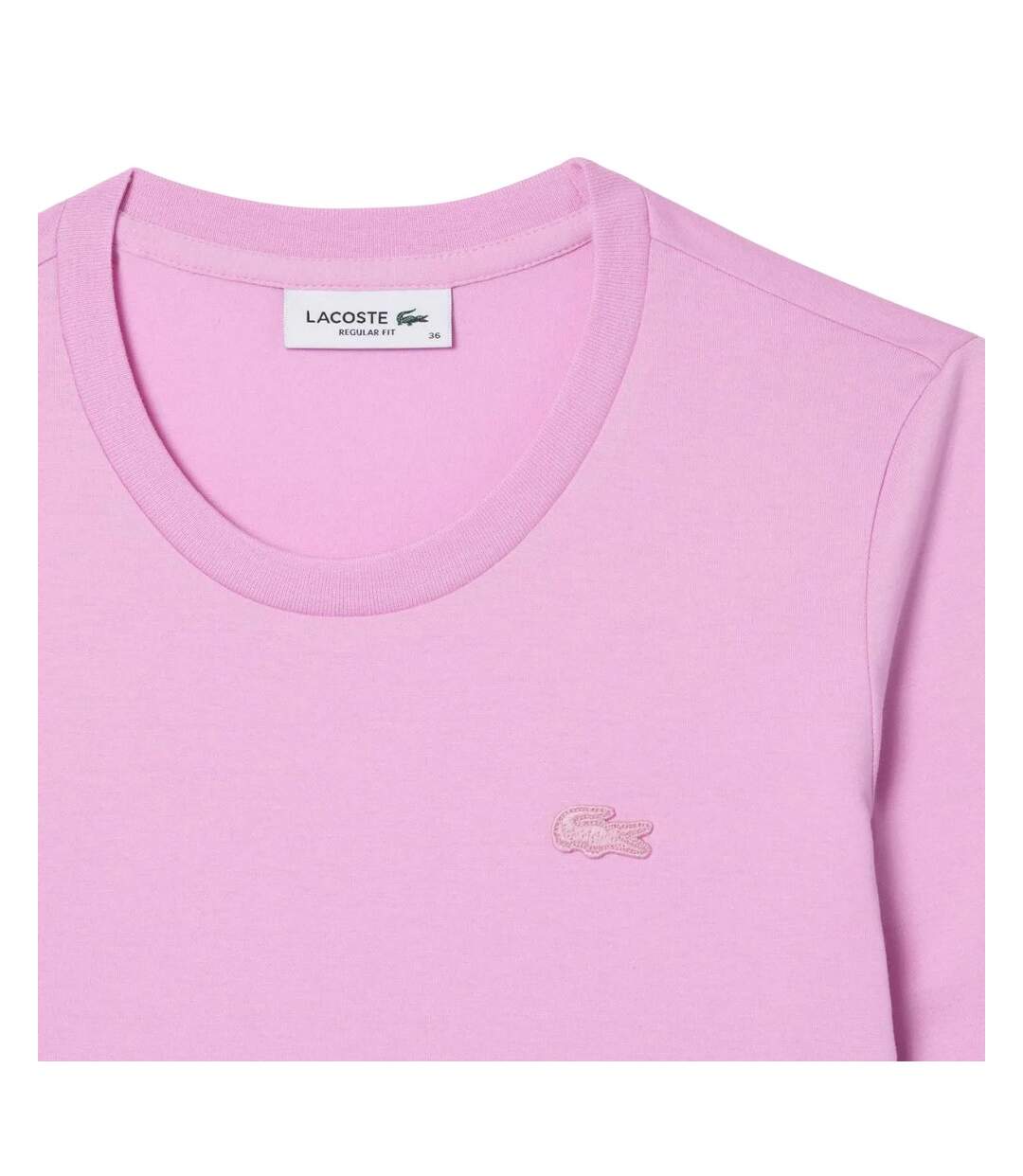 Womens/ladies Cotton Soft 3/4 Sleeve T-shirt Pink Lacoste-2