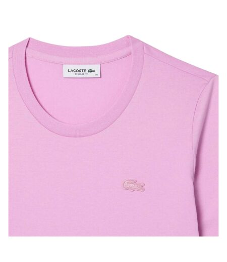 Womens/ladies Cotton Soft 3/4 Sleeve T-shirt Pink Lacoste