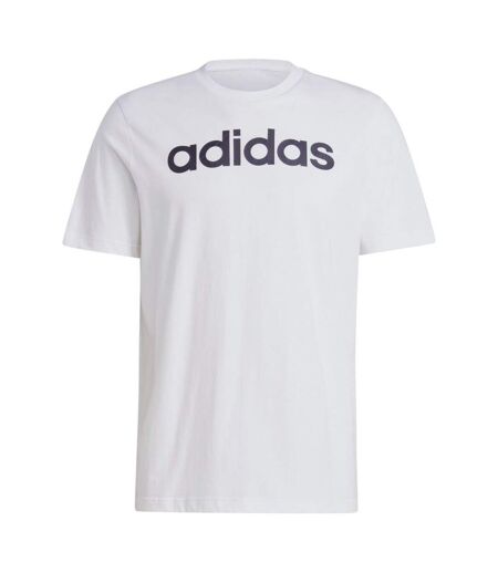 T-shirt Style Logo Brodé Essentials Linear Homme Blanc Adidas
