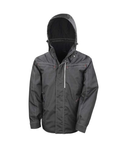 Result Mens Work-Guard Denim Texture Rugged Jacket (Black)