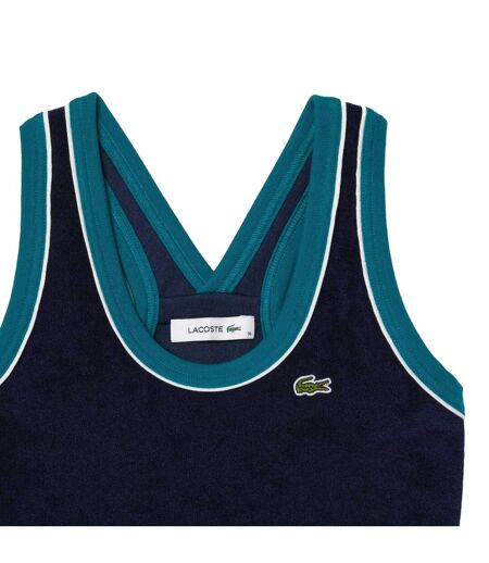Womens/ladies French Terry Cross Back Slim Dress Blue Lacoste