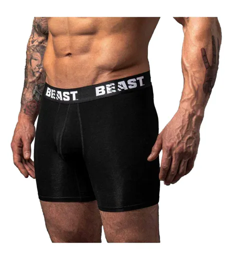 Mens Anti-chafe Boxer Shorts Black BEAST