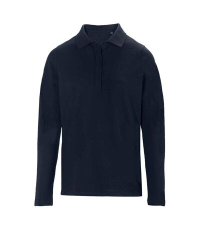 Polo à manches longues owen pique womens/ladies bleu nuit NEOBLU