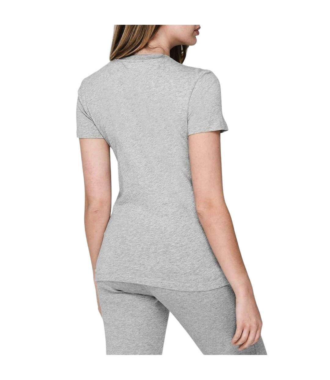 T-shirt Motif/style Logo Brodé Femme Gris Clair Chiné Tommy Hilfiger-3