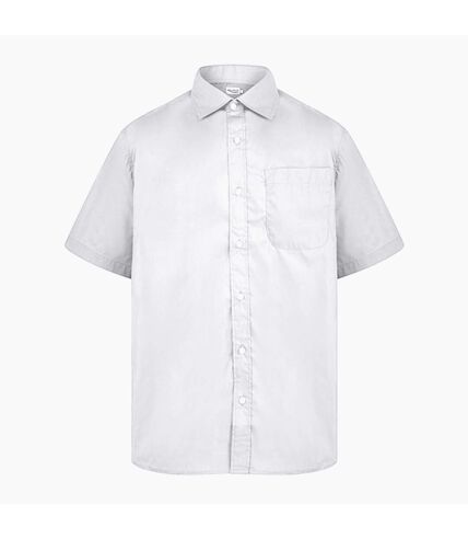 Absolute Apparel Mens Short Sleeved Classic Poplin Shirt (White) - UTAB118