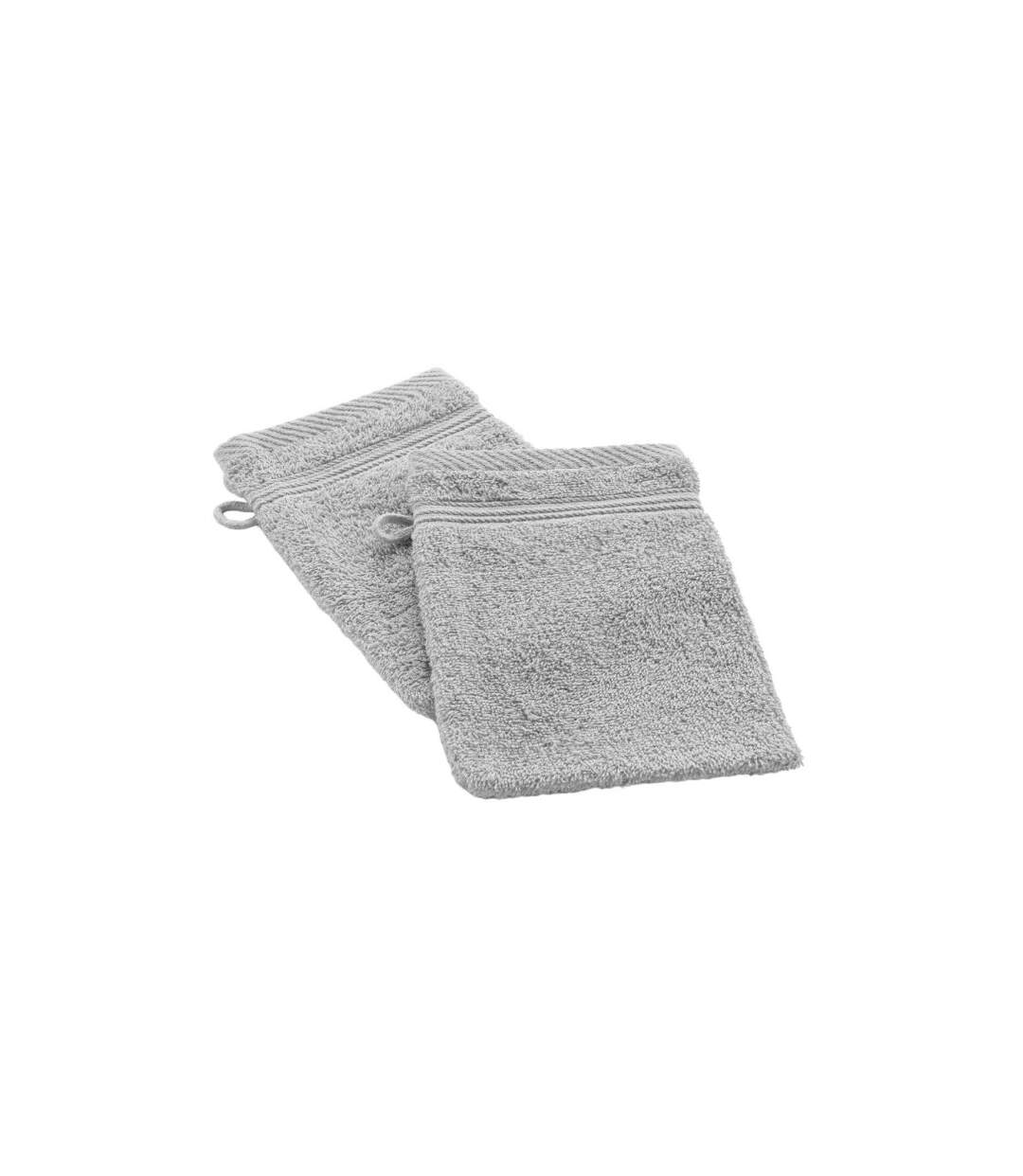 Lot de 2 Gants de Toilette Tendresse 15x21cm Gris Perle-1