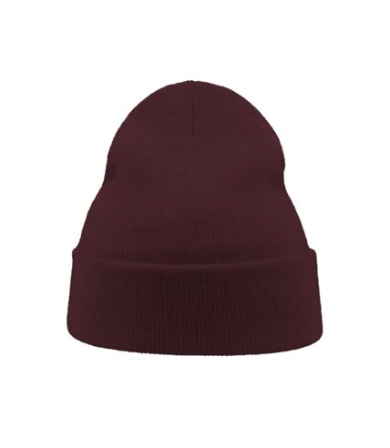 Wind double skin beanie with turn up burgundy melange Atlantis