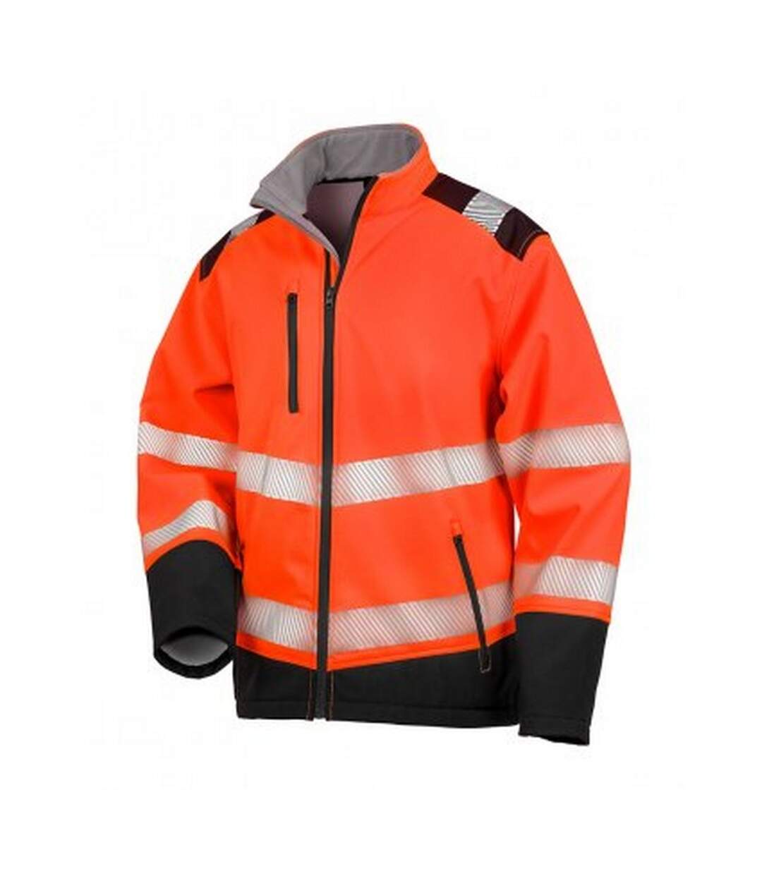 Result Veste de sécurité Soft Shell Safe-Guard Ripstop Adultes Unisexe (Orange fluo / noir) - UTPC3754