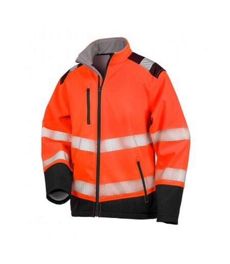 Result Safe-Guard Printable Ripstop Safety Soft Shell Jacket (Fluorescent Orange/Black)
